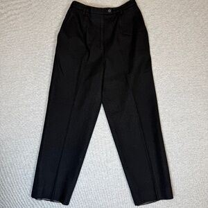 Pendleton Black Pant 100% Virgin Wool Flat Front Elastic Back Waist, Size 8P